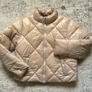 Time and Tru puffer with mock neck mauve pink